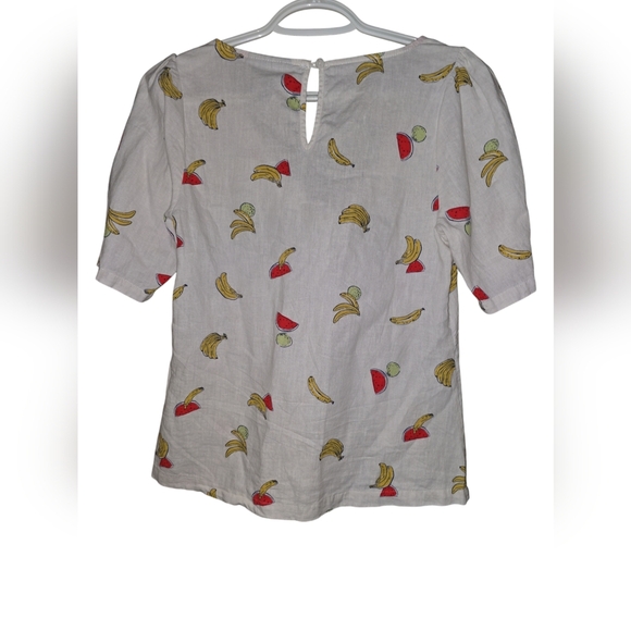 ModCloth Pack a Picnic tie front linen shirt Size Small - Picture 3 of 4